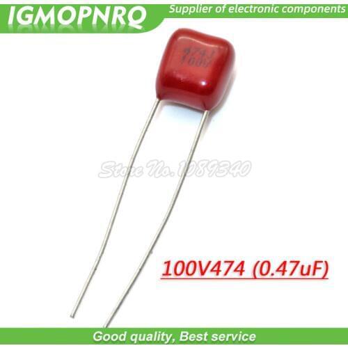 10PCS 100V474J 0.47UF 5% Pitch 5mm 470nf 474 100V CBB 100V474J-P5 Polypropylene film capacitor