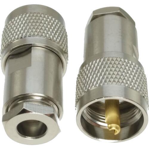 1pce UHF PL259 male plug Clamp for RG5 RG6 5D-FB LMR300 RF Adapter Connector