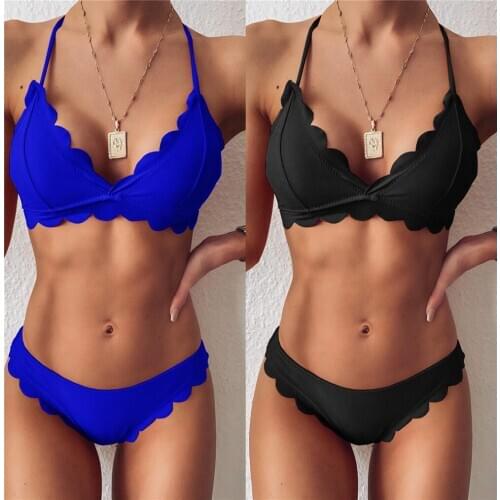 2020 lacework Padded Triangle bikini bandage Swimwear Women bathing mujer banador Maio Biquini Badpak dames Monokini femme