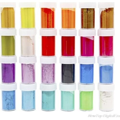 24 Pcs/set DIY Crafts Making Epoxy Pigment Pearlescent Powder Mica Glitter Sliam Toning Dye Accessories D01 20 Dropshipping