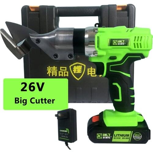 26V Portable Cordless Rechargeable Electric Scissor Metal Sheet Shear Cutter Scissors 0-1850RPM Power Tool With 6000mAh Battery