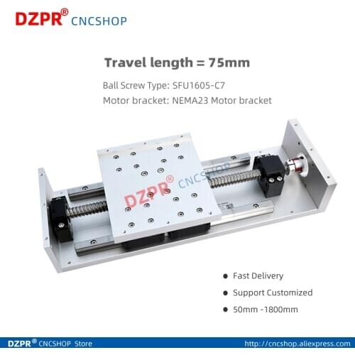 75mm Precision CNC table Linear Modules with linear rail HGR15 + HGH15CA + SFU1605 + Nema23 motor bracket