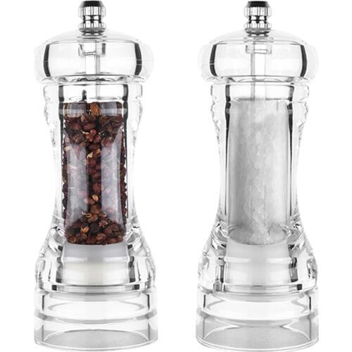 Acrylic Salt Pepper Mill Grinder Manual Pepper Grinder Salt Spices Mill Shaker Transparent Grinding Tool Seasoning Pepper Mill