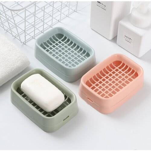 Bathroom Accessories Double-Layer Drain Soap Dish Creative Plastic Travel Soap Box Simple Soap Holder Handmade Soap Tray