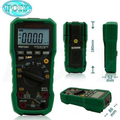 Mastech MS8150D Digital Multimeter Auto Range Ture RMS 6600 Counts Portable Tester Meter Electrical Instrument Diagnostic-tool