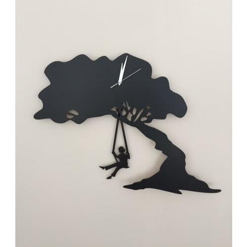 Goodtime Black Wood Decorative Swinging Pendulum Wall Clock MDF Wooden Home Needles Design Free Shipping