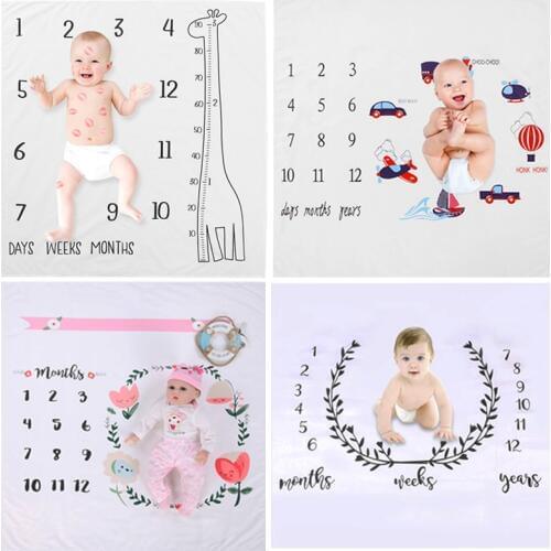 Baby Photography Blanket Infant Photo Banner Pattern Background Cloth Props Cloth Calendar Baby Boys Girls Photo Accessories
