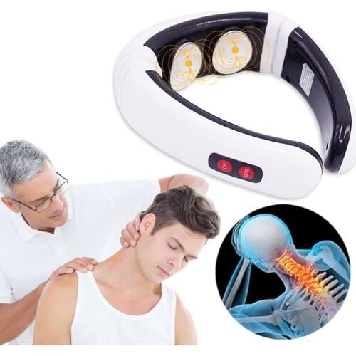 Electric Neck Massager Electric Neck Massager & Pulse Back 6 Modes Power Control Far Infrared Heating Pain Relief Health Care