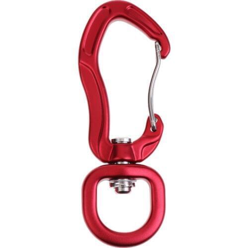 Aluminium 400KG Swivel Carabiner Hanging Connector Rock Climbing Camping Eye Snap Hook Red for Outdoor Safety Camping Equipment