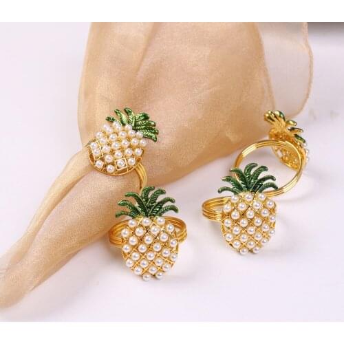 Metal pearl pineapple pineapple napkin ring Western table decoration decoration used for reception wedding banquet holiday party