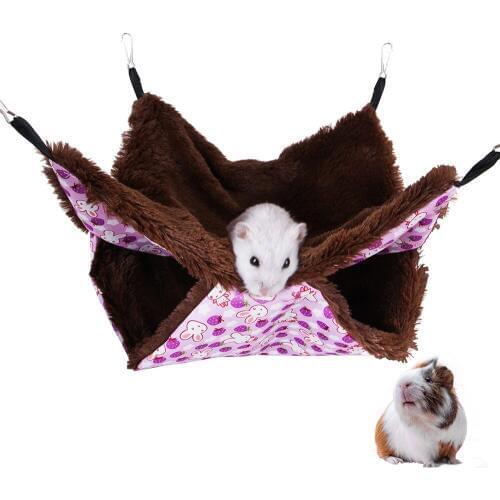 Cute Pet Hamster Nest Funny Hammock Small Animals Warm Hanging Bed Nest For Hamster Guinea Pig Mink Suspended House With Plush