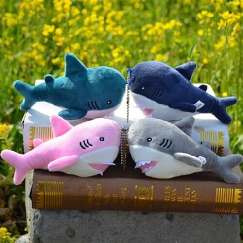 Cute sea animal shark pendant plush toy Whale doll small mini doll key chain pendant