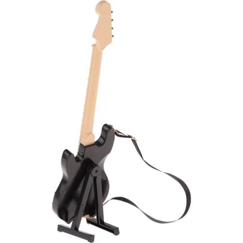 1/6 Miniature Rock Electric Bass Guitar Toy For Dollhouse Life Scenes Decor