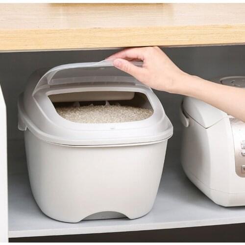 Reusable 10kg Large Capacity Rice Airtight Holder Grain Flour Container with Flip Lid Food Storage Box Sealed Kitchen