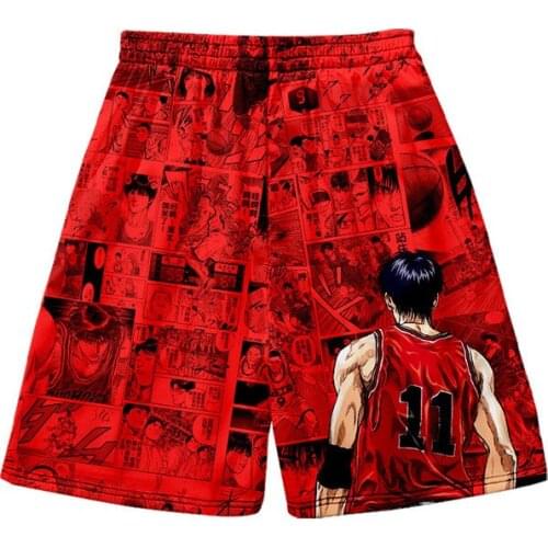 Sakuragi Hanamichi Anime Harajuku Men Loose Casual Short Summer Kids Beach Shorts Japanese manga Clothes Oversized