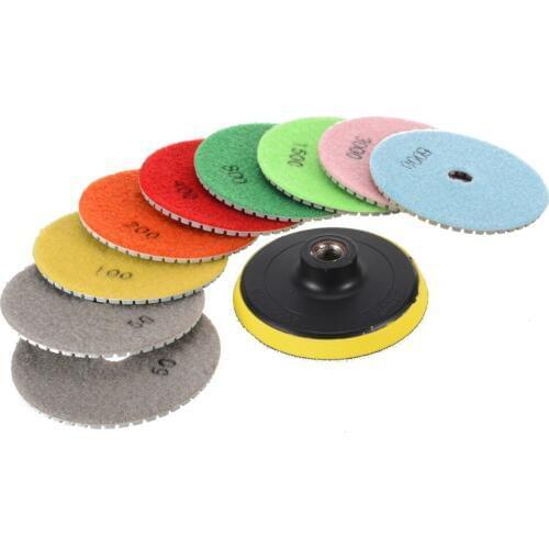 10Pcs Diamond Polishing Pads Kit 4inch M14 Polishing Wheel Set Stone Concrete Marble Tool For Polishing Use