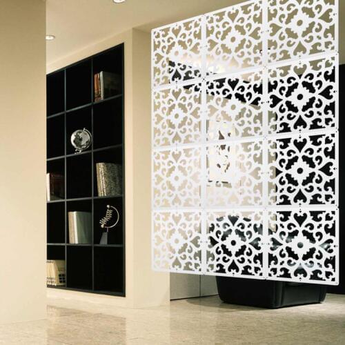 Wall Hanging Room Screen Divider 12Pcs/Lot PVC Curtain Panels Partition Screens Carved Space Division Home Decoration Crafts