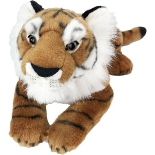 New Simulation Wild Animal Yellow Tiger Plush Doll Baby Tiger Decoration Boy Adult Children Collectible Toy Biologia