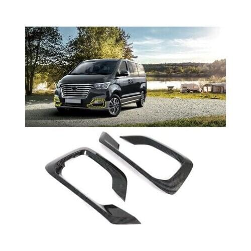 Carbon Fiber Look Front Fog Light Cover 2pcs For Hyundai H-1 iMax i800 2018-2020