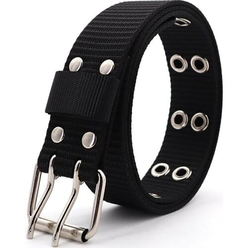 New Mens and Womens belt Double-Pin Buckle Nylon Pants Waistband Casual 3.2cm Designer Belts Men High Quality