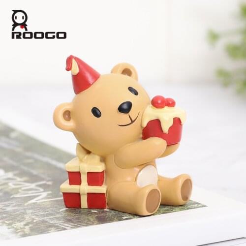 Roogo Garden Party Decoration Accessories Mini Figurines For Flower Pot Cute Animal For Fairy House Decorative Creative Gifts