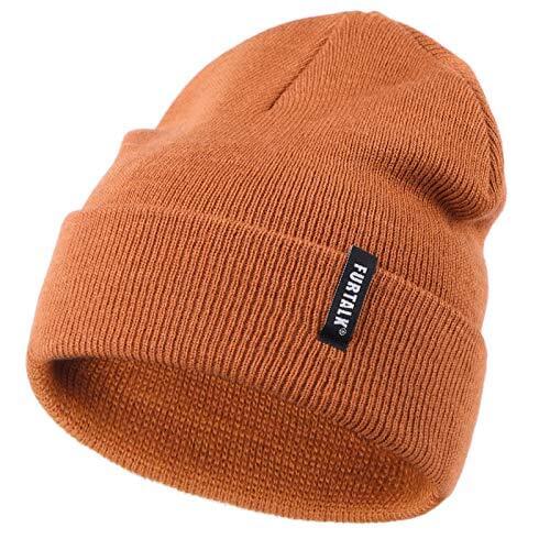 FURTALK Beanie Hat for Women Men Winter Hats Knitted Beanies Skullies Ski Cap Cuffed Black Red Spring Autumn Cap for Kids
