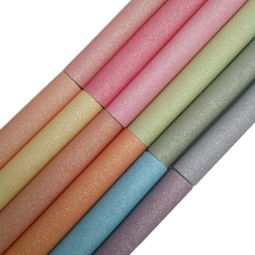 Light Colors Fine Glitter Faux Vinyl Leather Fabric with Felt Backing Glitter Sheets For Bows Earrings DIY 21X29CM FZ104B