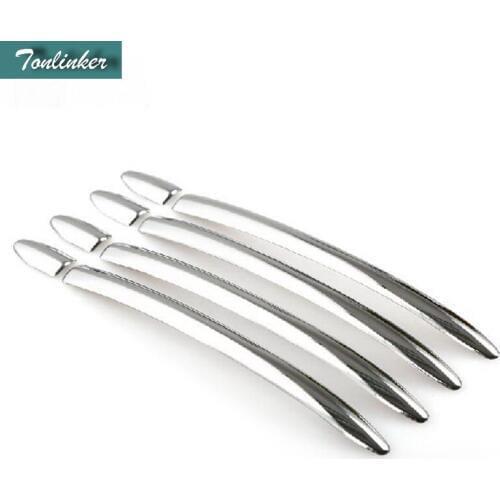 Tonlinker 8 PCS DIY NEW Stainless Steel The Outer Door Handle Cover Case Stickers for Chevrolet Cruze 2015 Parts Accessories