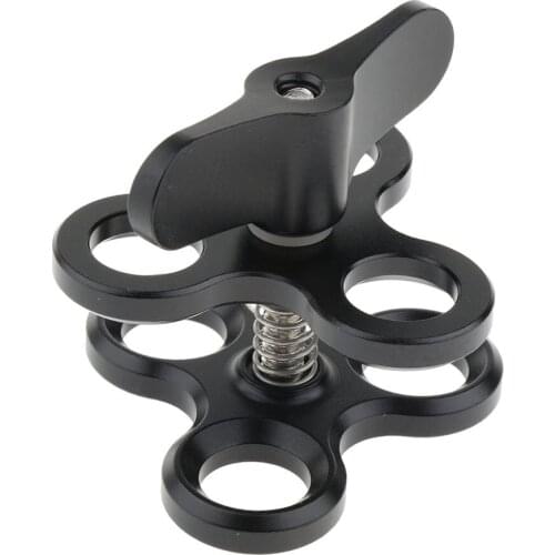 Lovoski 2 x Triple Ball Clamp 3 Holes Underwater Arm Bracket for Gopro