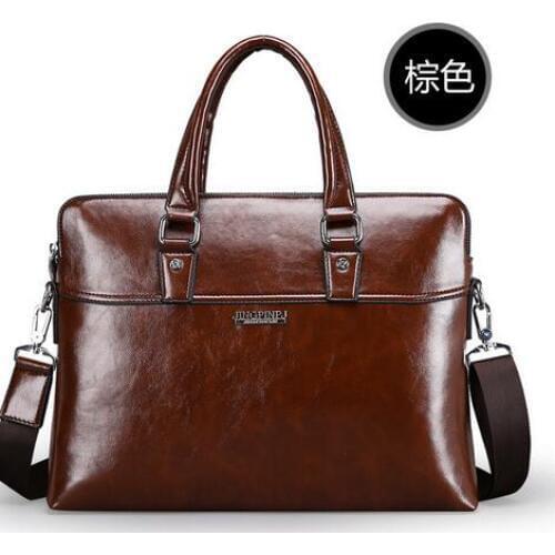 Vintage Wax oil skin handbag travel bags mens briefcase business men messenger bags man bags cowhide leather tote bag
