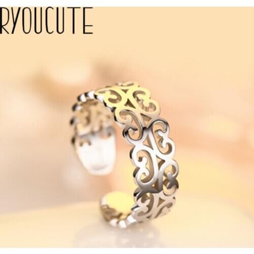 Vintage Punk Hollow Pattern Flower Rings for Women Men Fashion Retro Antique Finger Ring Fashion Party Jewelry 2020 NEW