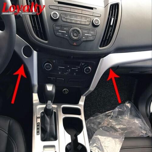 Loyalty for Ford Escape Kuga 2017 2018 Interior Center Control Bottom Trim Panel Frame ABS Chrome Car Styling Auto Accessories