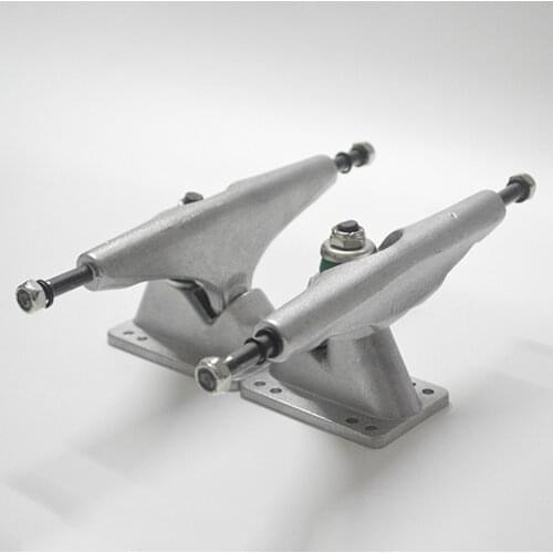 Skateboard Trucks - 6.25 Inch, Aluminum Alloy, Premium Bushings - Set of 2 - Silver