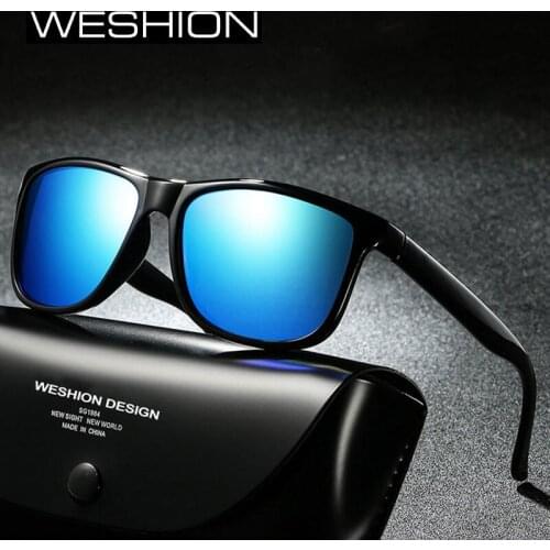 WESHION Sport Sunglasses Men 2018 Polarized Night Vision Glasses Square Goggles Coating Mirror Brand Eyeglasses