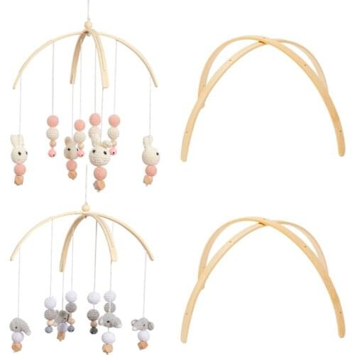 2021 New Curve Assembly Rattles Bracket Set Baby Wooden Bed Bell Bracket Newborn Baby Toys Wooden Bed Bell Accessories