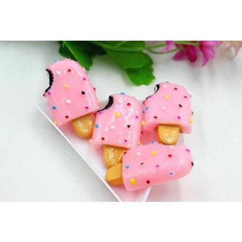 30pcs/lot DIY resin icecream shaped flat back resin cabochons accessories 20*35mm