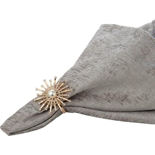 6 Pcs Gold Napkin Rings Metal Napkin Holders for Wedding Dinner Party Banquet Fe G6DA