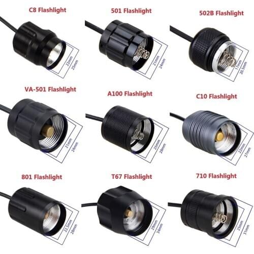 9 Model Pressure Switch Controller for C8/501/502B/VA-501/A100/C10/801/T67/710 Flashlight Torch Light Rat Tail Switch