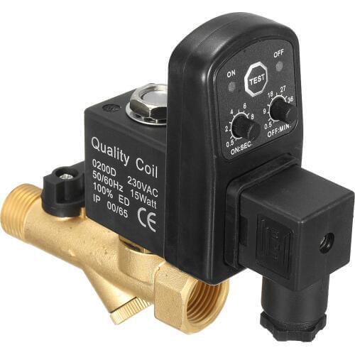 AC 220V 1/2inch Electronic Timed 2way Air Compressor Gas Tank Automatic Drain Valve