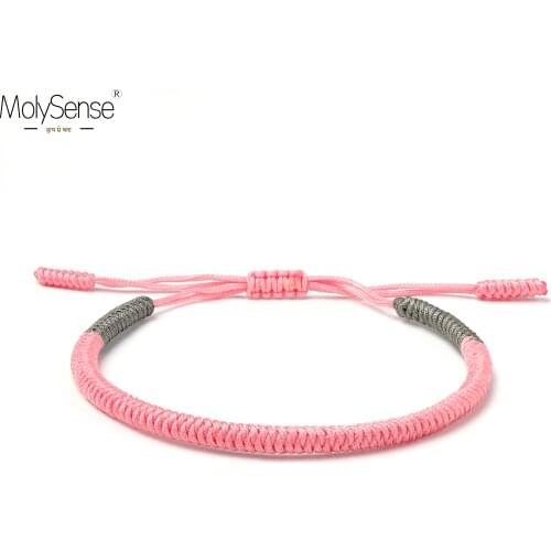 MolySense Tibetan Buddhist Love Lucky Charm Tibetan Bracelets & Bangles For Women Men Handmade Knots Rope Buddha Bracelet