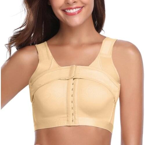 Front Closure Bra For Women Compression Posture Corrector Crop Top with Breast Support Band Post-Surgery Shaper Underwear