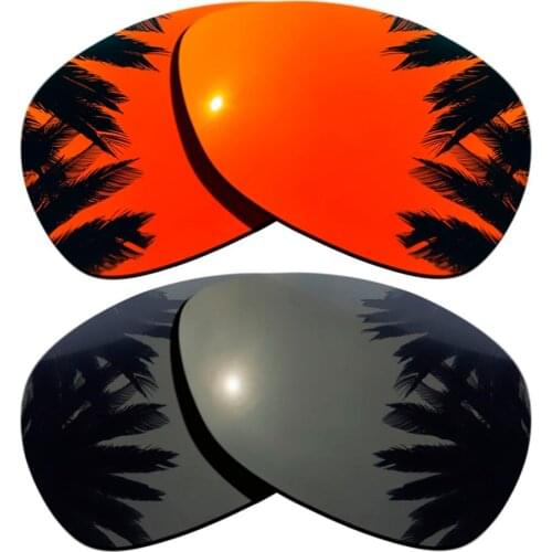 Black+Orange Red Mirrored Coating) 2-Pairs Polarized Replacement Lenses for Crosshair 2012 100% UVA & UVB Protection