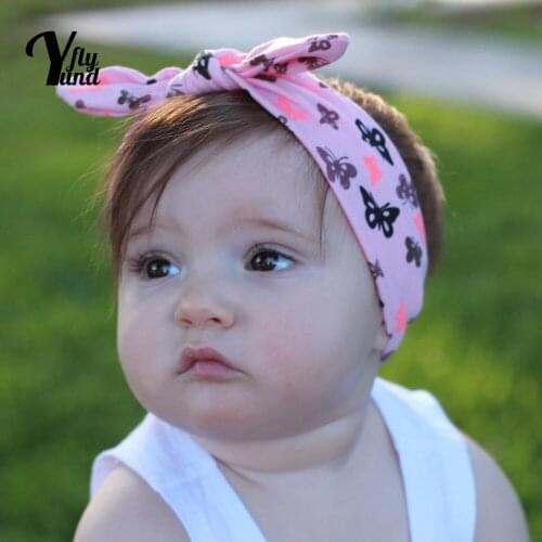 Yundfly Baby Fashion Dots Print Knotted Hat and Hairband Set Cute Handmade Bunny Ears Infant Cap Kid Headwear Photography Prop