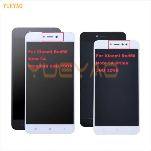 5.5" 720x1080 IPS Display For XIAOMI Redmi Note 5A LCD Touch Screen With Frame for Xiaomi Redmi Note 5A Prime LCD Y1 / Y1 Lite
