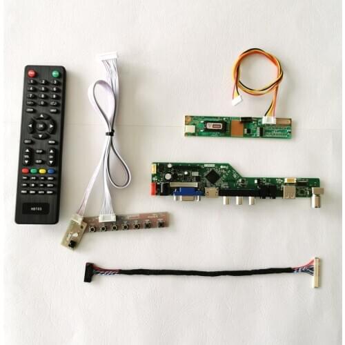 For LP141WX3 1CCFL Inverter LVDS 30-Pin notebook PC VGA+Audio+USB+Remote 14.1" 1280*800 LCD screen controller board DIY kit