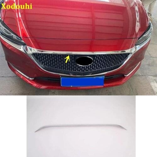 For Mazda Mazda6 Atenza 2019 2020 2021 Car Garnish Chrome Front Engine Machine Grille Upper Hood Stick Lid Trim Lamp Hoods 1pcs