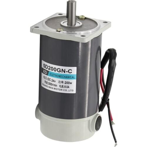 12v24v DC Motor 200W Large Torque Speed Regulating High Speed Motor Micro Permanent Magnet Positive and Negative Small Motor N.M