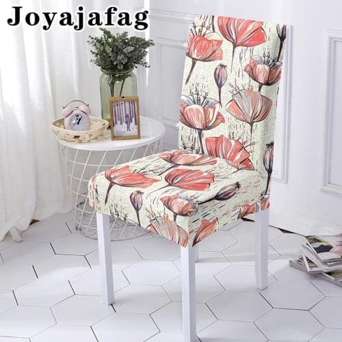 Elastic Dining Chair Cover Oil Painting Flower Universal Size High Back Seat Covers Stretch Case For Kitchen Banquet Wedding