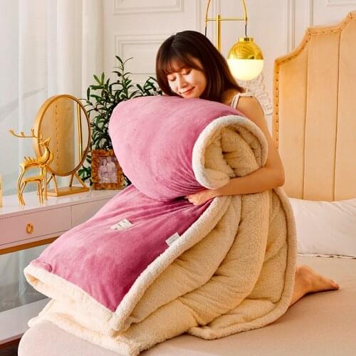 Flannel Thick Duvet Cover Winter Warm Soft Double Side Plush Bed Blanket Comforter Quilt Case Throw Blanket Full Queen King Size