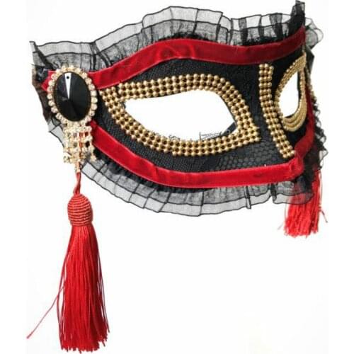 H3353 Flower Side Decoration Mask Women Halloween Christmas Party Retro Masks Female Venetian Carnival Masquerade Accessories